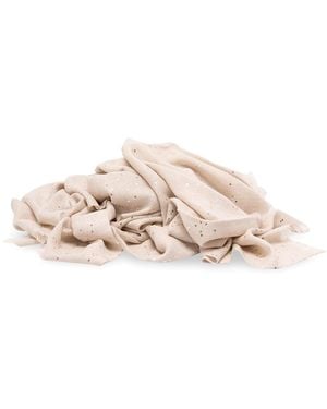 Brunello Cucinelli Cashmere And Silk 'Diamond' Yarn Scarf - Pink