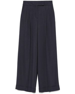 Peserico Wide-Leg Tailored Palazzo Trousers - Blue