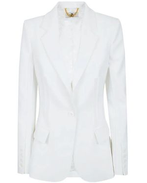 Elisabetta Franchi Ivory Polyester Blazer - White