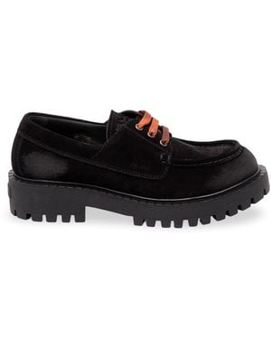 Prada Laced Suede Loafers - Black