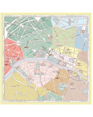 Longchamp 'A La Decouverte De Paris' Foulard - Blue
