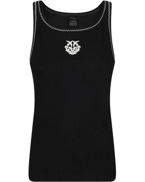 Pinko Logo-Detail Tank Top - Black