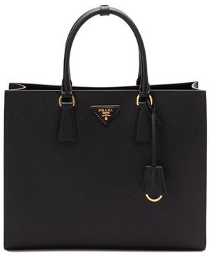 Prada Large Saffiano Leather Handbag - Black