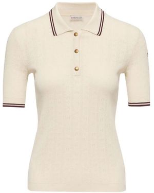 Moncler Short Sleeve Polo - Natural