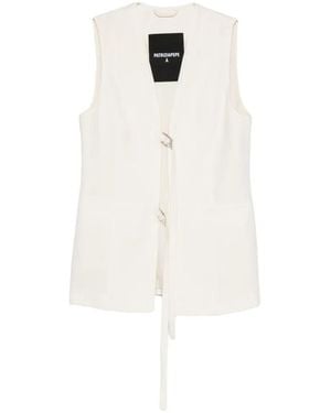 Patrizia Pepe Tie-Detail Gilet - White
