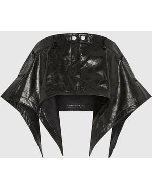SRVC Studio Leather Serpentine Skirt - Black