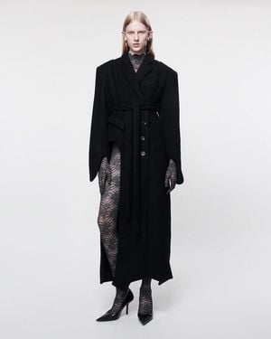 SRVC Studio Inverse Wool Coat - Black