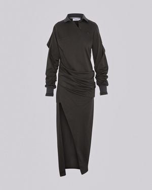 SRVC Studio Twisted Polo Dress Mud - Black