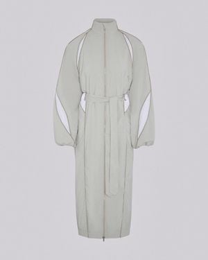 SRVC Studio Slash Track Coat Stone - White