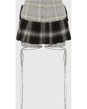 SRVC Studio Misa Skirt Check - Black