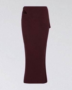SRVC Studio Marshal Knit Skirt Bordeaux - Red