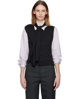 Lemaire Asymmetrical Sleeveless Cardigan - Black