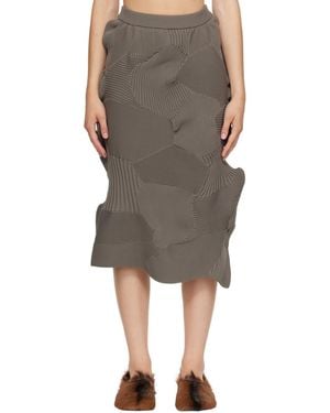 Issey Miyake Kone Kone Midi Skirt - Grey