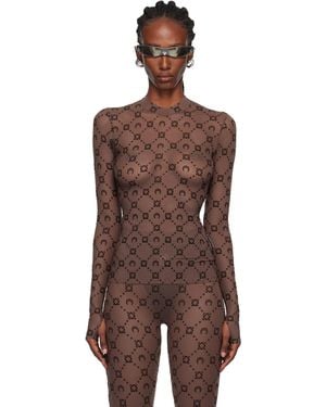 Marine Serre Ssense Exclusive Flock Second Skin Highneck Top - Brown