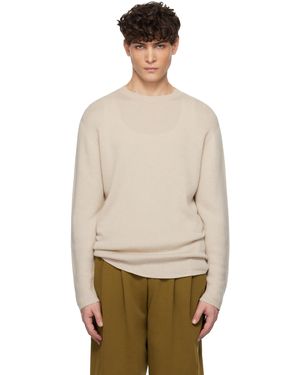 The Elder Statesman Pull Taupe En Tricot Delicash Épais - Multicolore