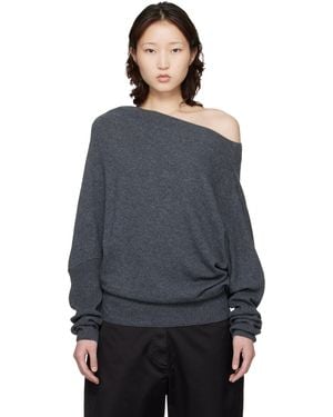 Cordera Merino Wool Off-Shoulder Sweater - Blue