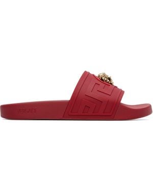 Versace 'La Medusa' Slides - Red