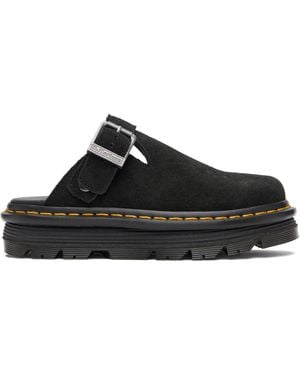 Dr. Martens Zebzag Suede Casual Slingback Platform Mules - Black