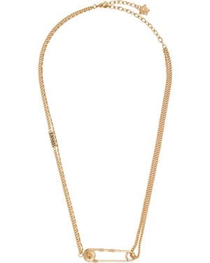 Versace Collier À Épingle De Sureté - Noir