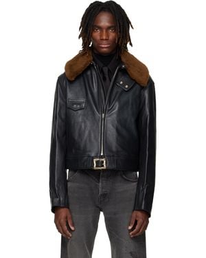 Enfants Riches Deprimes 'Hotrod' Shearling Collar Jacket - Black
