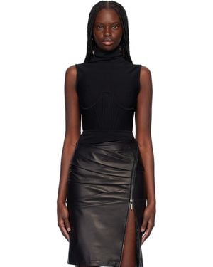 Nensi Dojaka Alice Corset Knit Bodysuit - Black