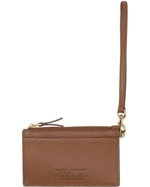 Marc Jacobs ブラウン The Leather Top Zip Wristlet 財布