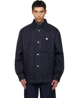 NULLUS Slits Selvedge Denim Jacket - Blue