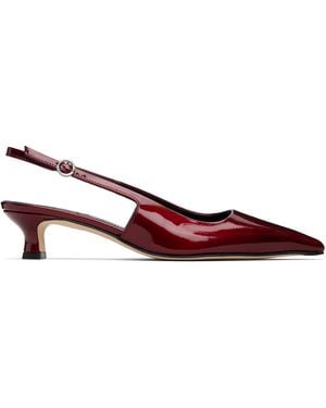 Aeyde Burgundy Catrina Patent Leather Heels - Black