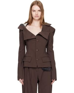 OTTOLINGER Off-Shoulder Blazer - Brown