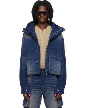 424 Cropped Parka - Blue