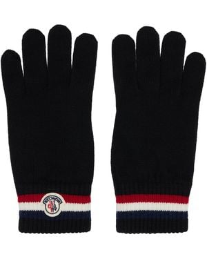 Moncler Tricolor Wool Gloves - Black