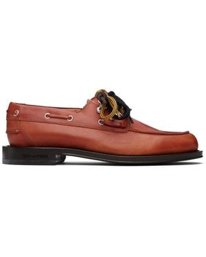 DSquared² ブラウン Maglianoエディション レザー デッキシューズ - ブラック