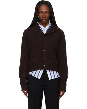 Wales Bonner Cardigan 'The Solace' Brun - Noir