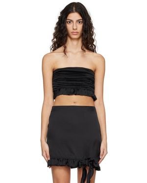 REMAIN Birger Christensen Black Pleated Tank Top