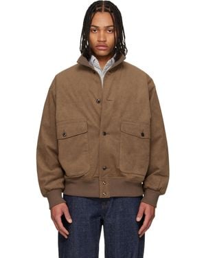 Nanamica Insulation Crew Faux-Suede Jacket - Brown