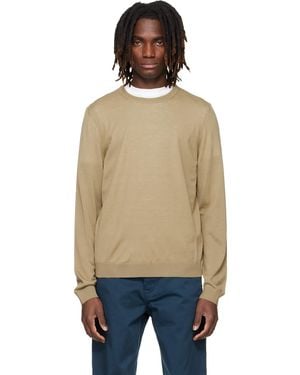 BOSS Merino-wool Slim Fit Jumper - Blue