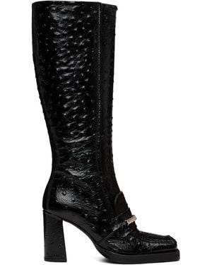 Martine Rose Square Toe Heel Tall Boots - Black