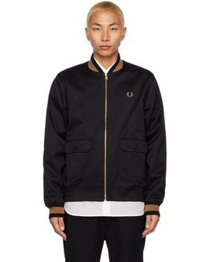 Fred Perry Black J4851 Tennis Bomber Jacket
