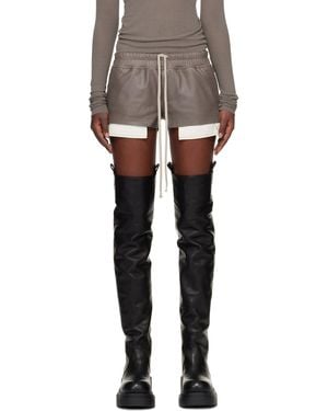 Rick Owens Temple Fog Leather Shorts - Black