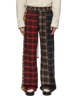 Song For The Mute Tartan Flannel Relaxed Lounge Pants - Red