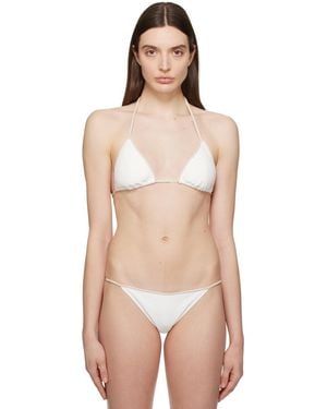 La Perla White Signature Bikini Top - Black