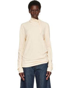 Lemaire Off- Long-Sleeve Scarf T-Shirt - Natural