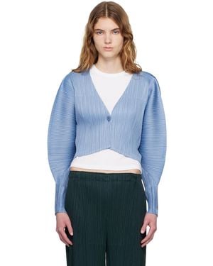 Pleats Please Issey Miyake Monthly Colours December Cardigan - Blue