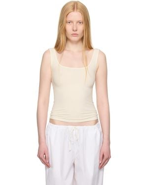 Skims オフホワイト Cotton Jersey タンクトップ - マルチカラー