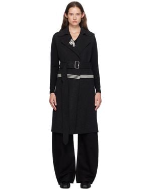 Burberry グレー ウール ベスト コート - ブラック