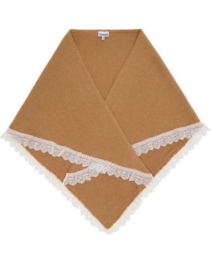 Ganni Xxl Scarf - Brown