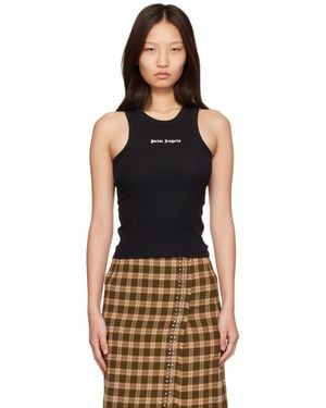 Palm Angels Classic Logo Fitted Tank Top - Black