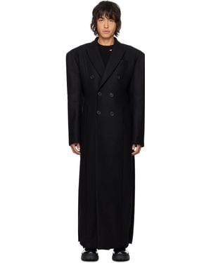 Louis-Gabriel Nouchi Double-Breasted 6 Buttons Coat - Black