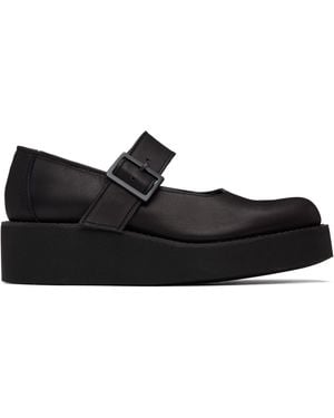 Yohji Yamamoto Flâneurs Noirs En Cuir Souple À Plateforme