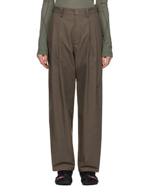 Hyein Seo Wide Beaded Belt Trousers - Brown